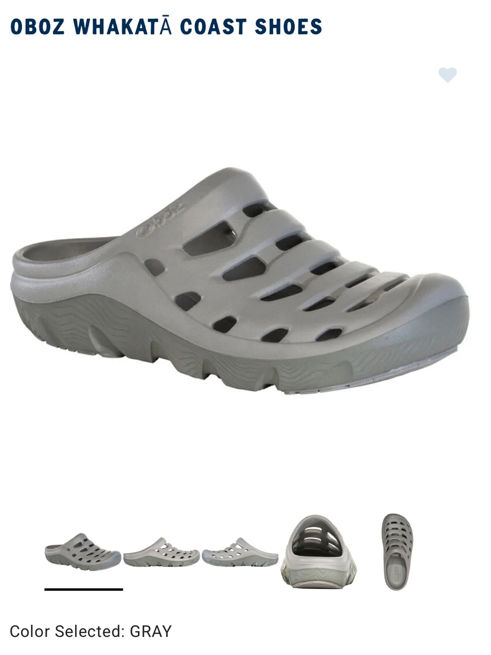 Oboz Women's 9 Whakatā Coast Shoes Gray Men's 7 Water Sandal Slip-on Ventilated